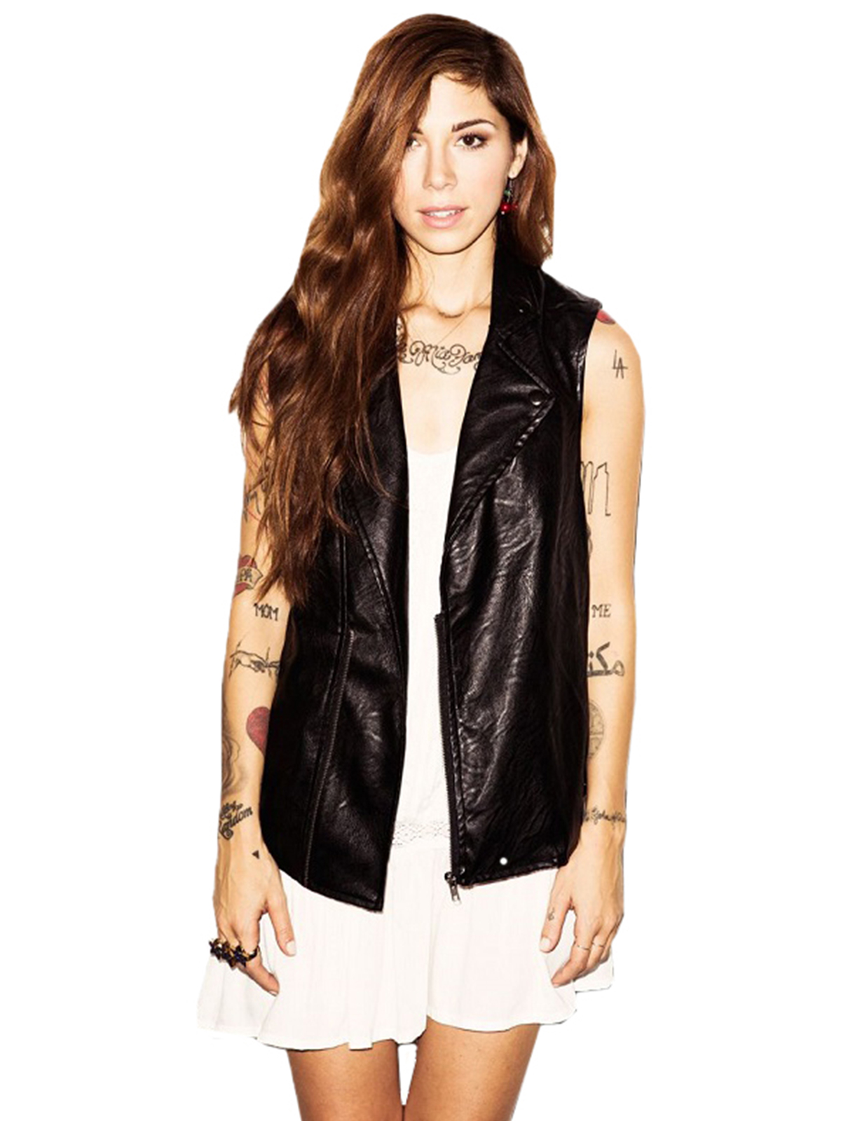 Singer Christina Perri Leather Vest Bay Perfect