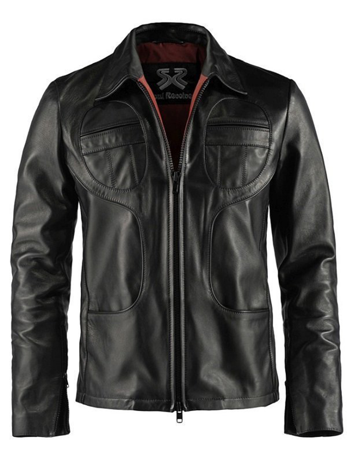 Superfly Vintage Style Leather Jacket With Slim Piping Design