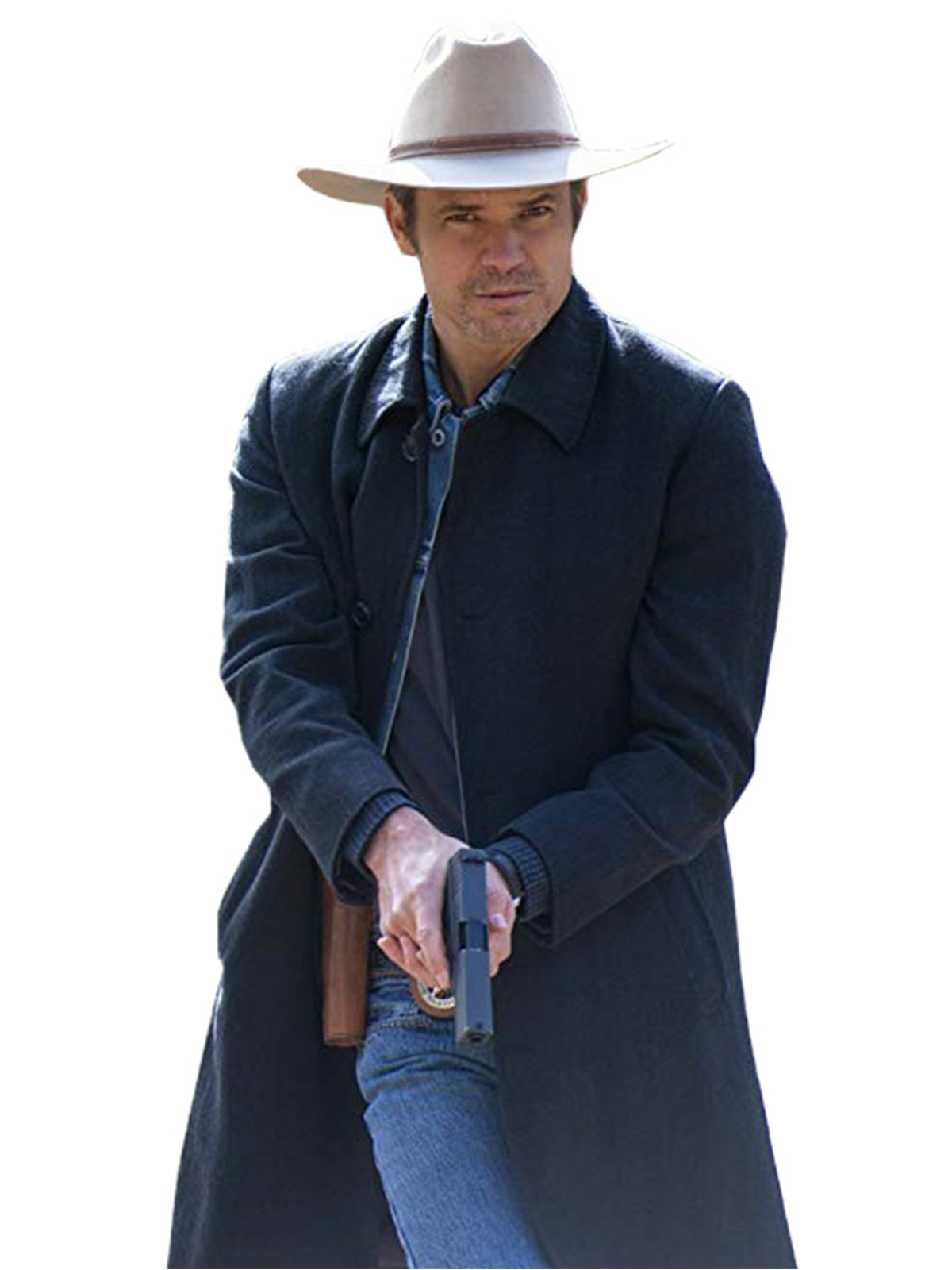 Famous TV Series Timothy Olyphant Justified Wool Coat