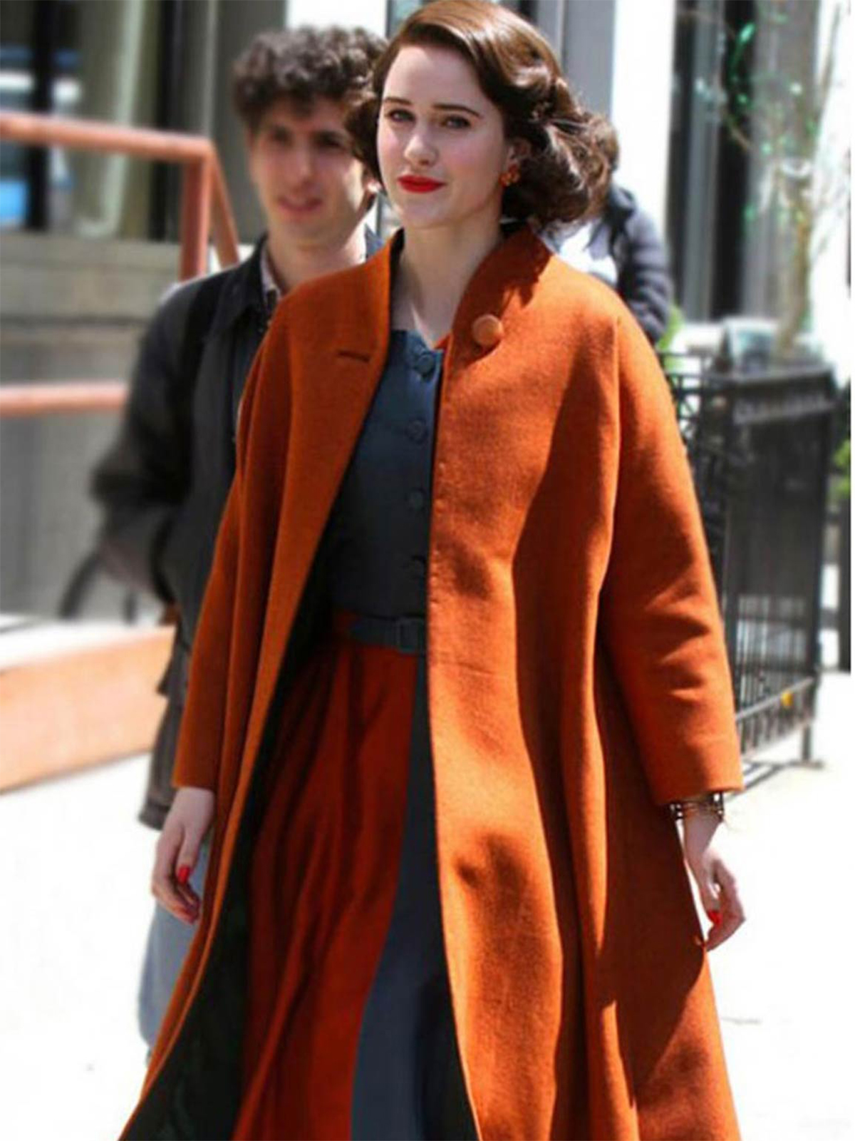 The Marvelous Mrs. Maisel Rachel Brosnahan Apricot Coat