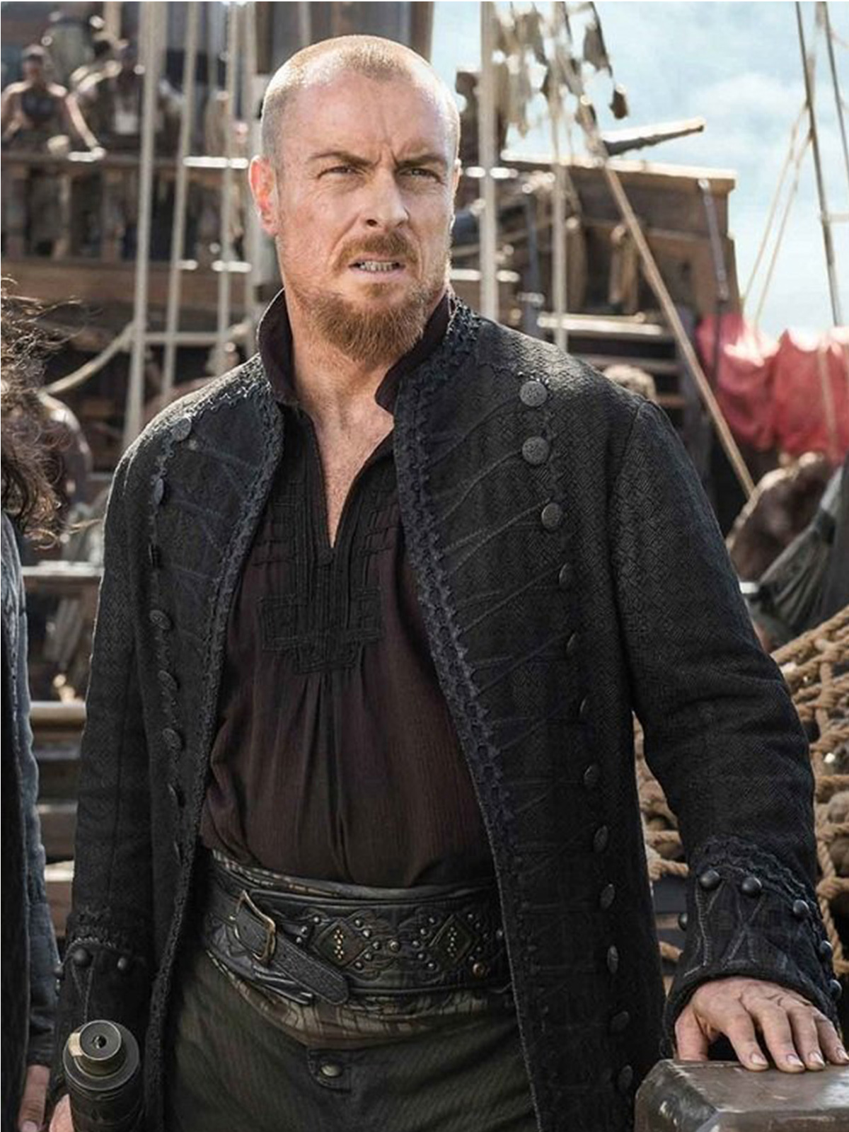 Toby Stephens Black Sails Trench Leather Coat