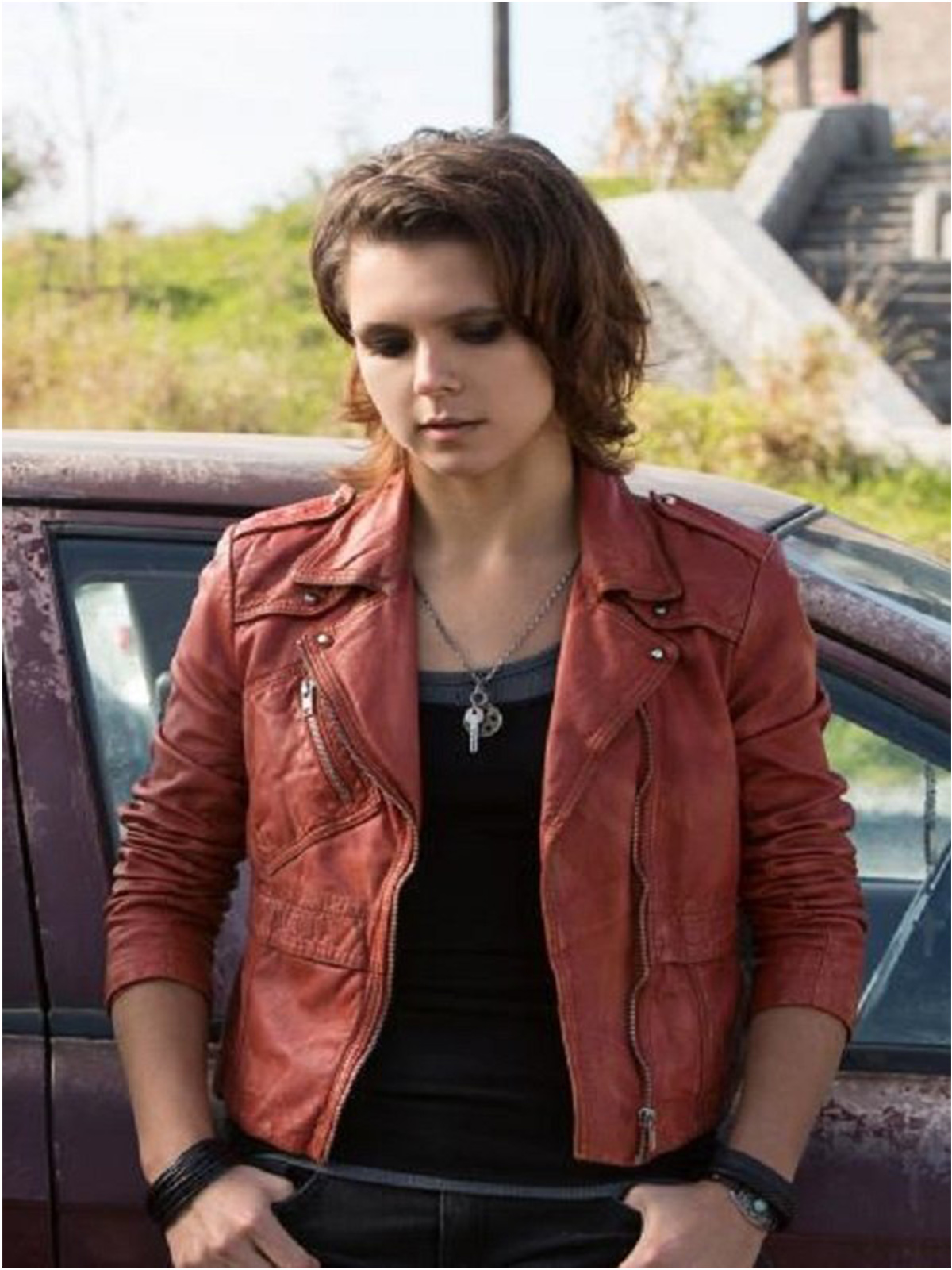 Bates Motel Paloma Kwiatkowski Biker Leather Jacket