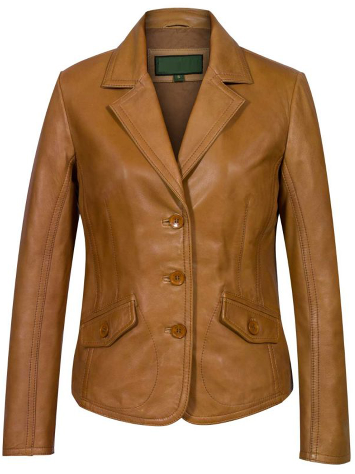 Trendy Women’s Tan Leather Blazer
