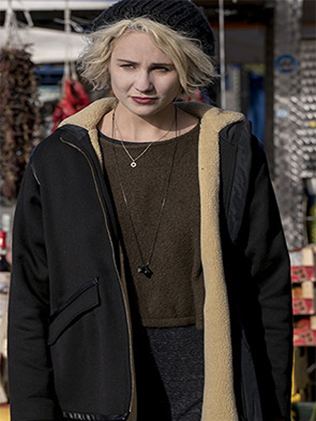 Tuppence Middleton in Movie Sense 8 Bomber Jacket