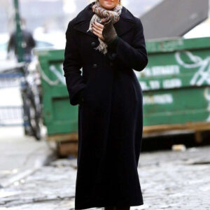 American Actress Uma Thurman Street Style Coat