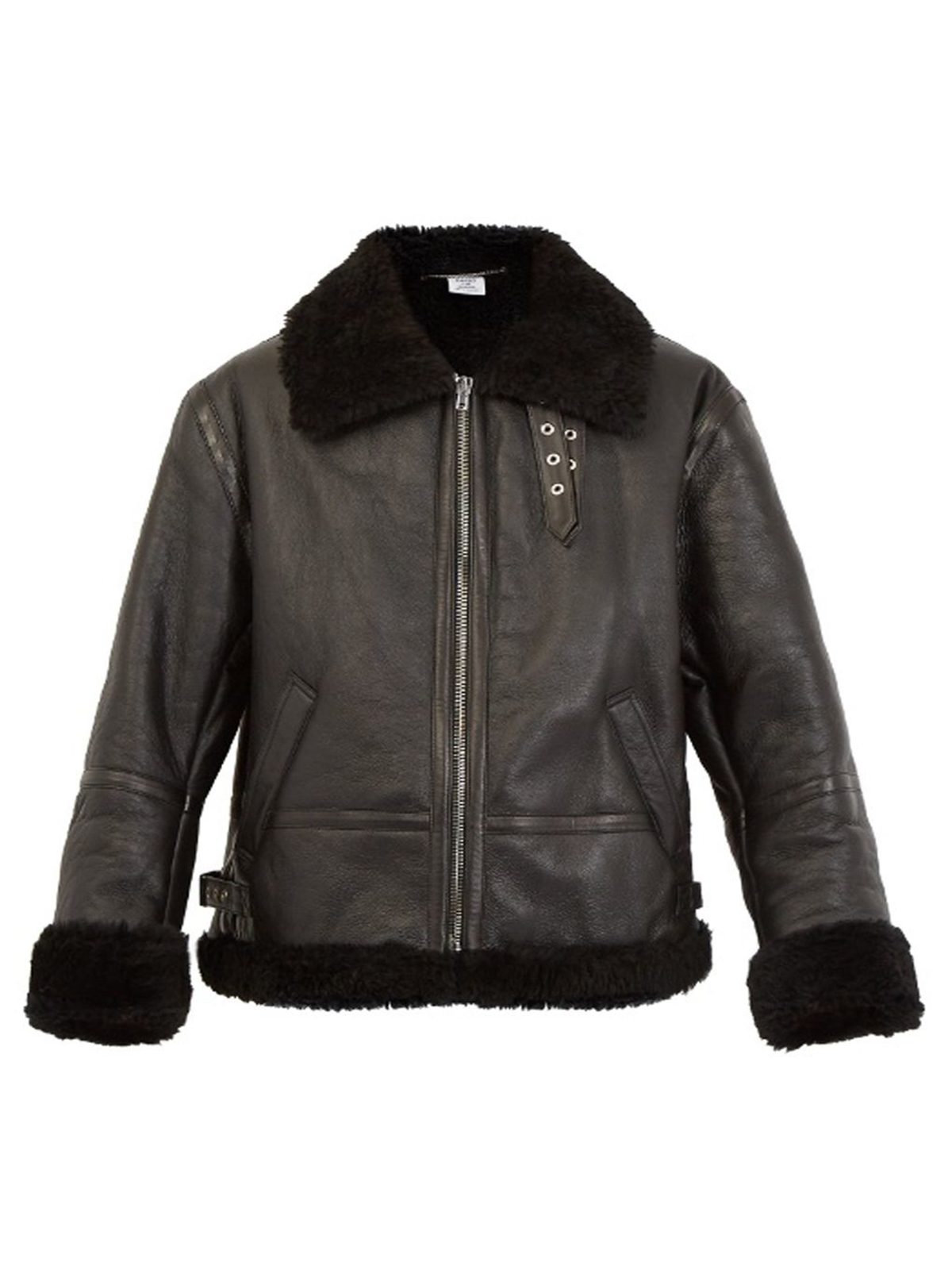 Vetements Men's Black Oversized Shearling Jacket