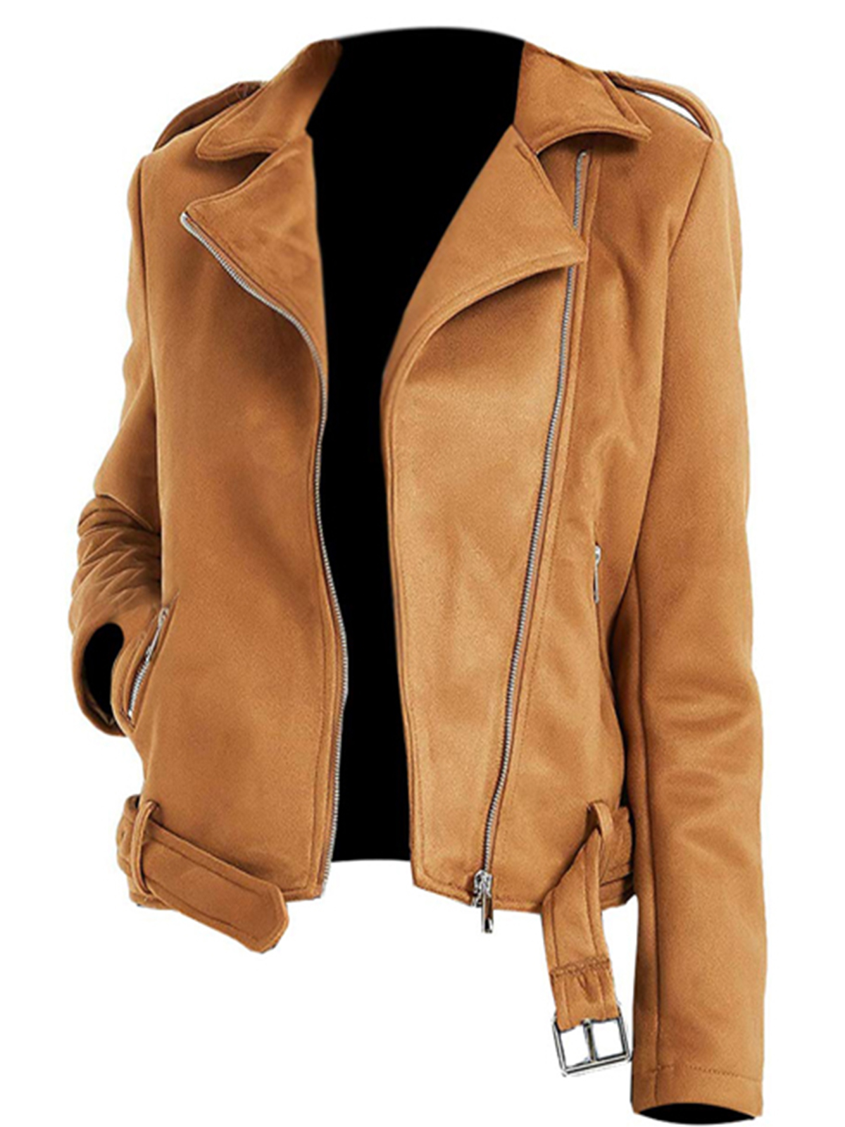 Women Genius Brown Biker Leather Jacket