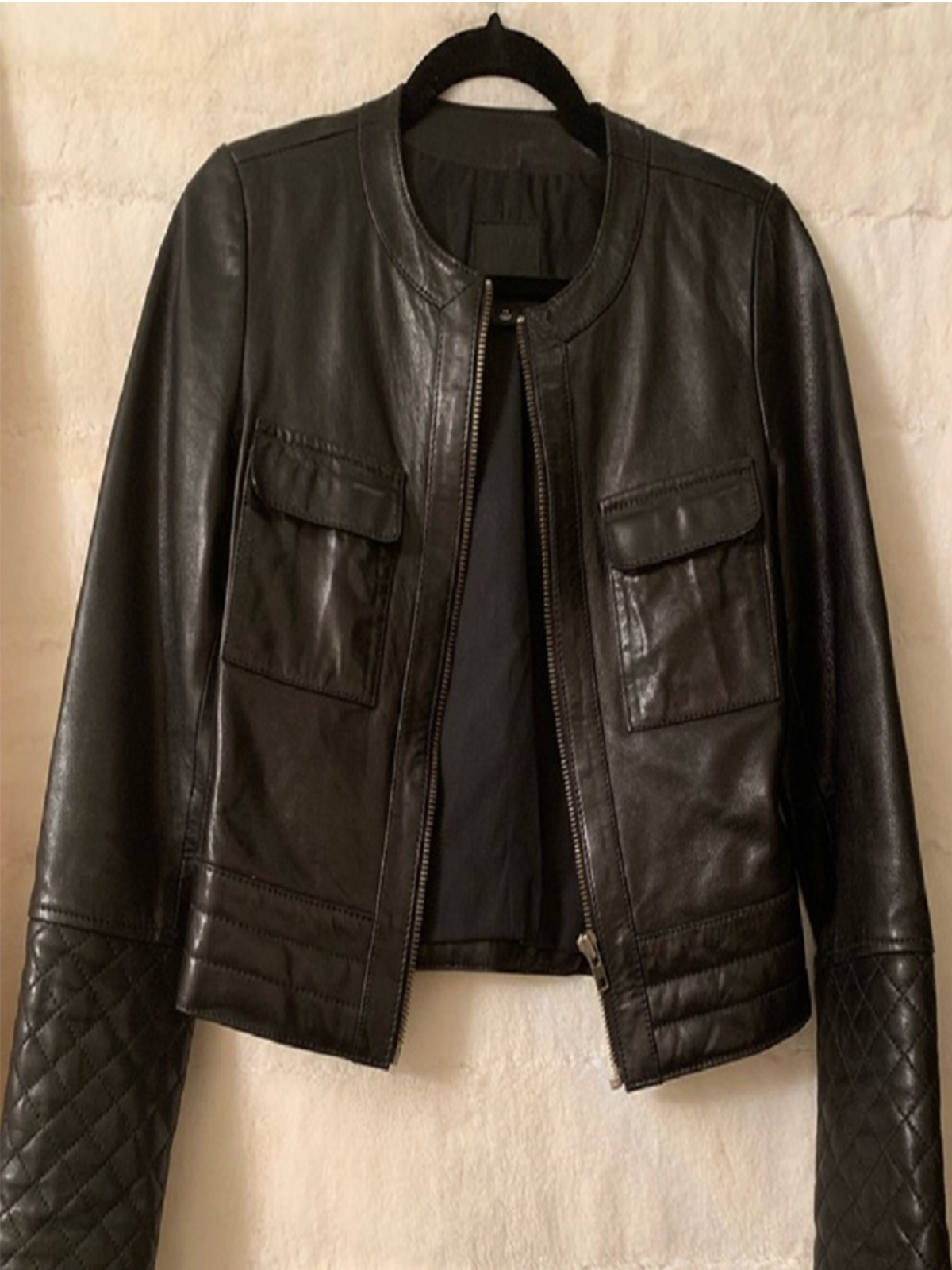 Women’s Fashion Black Trouve Leather Jacket – Bay Perfect