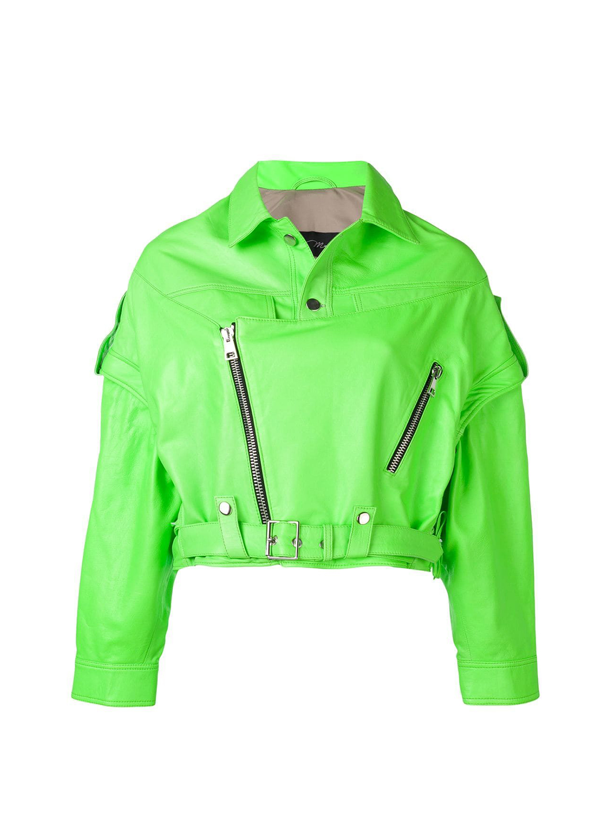 neon green faux leather jacket