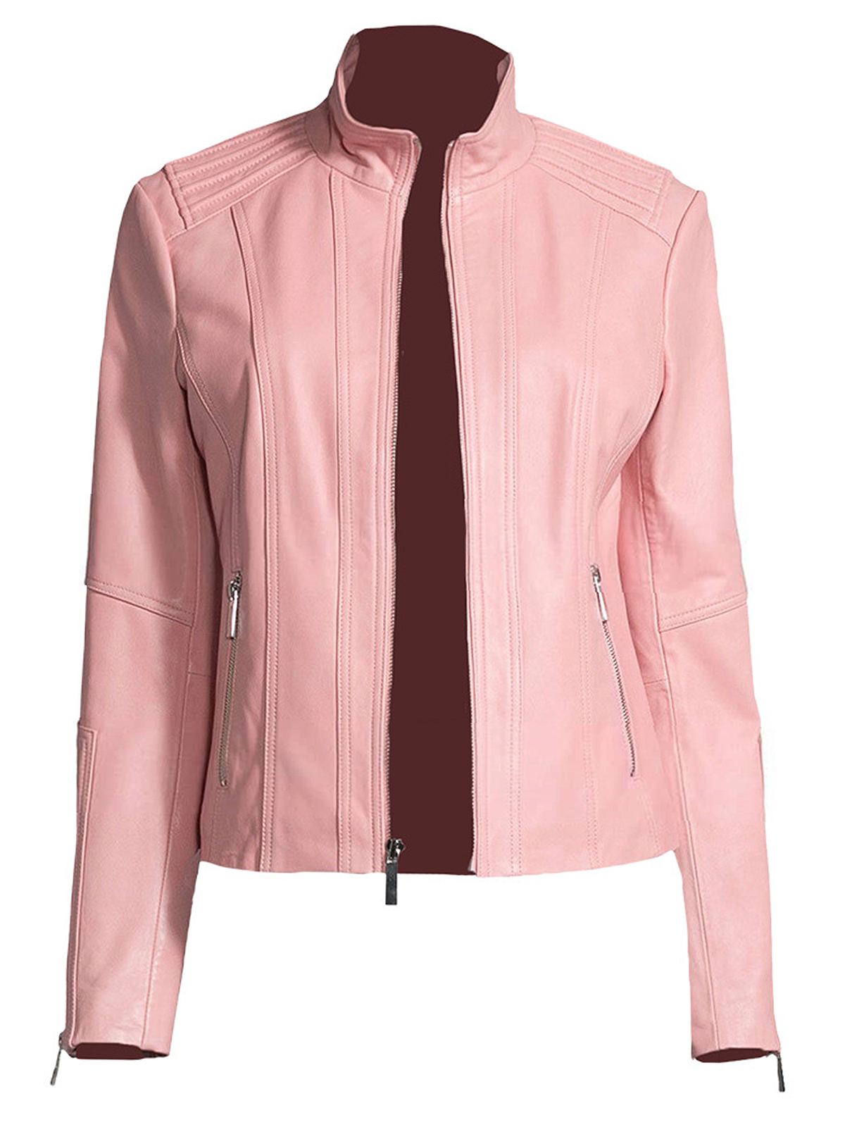 Women’s New Style Casual Pink Leather Jacket Bay Perfect Women’s New Style Casual Pink Leather Jacket Bay Perfect