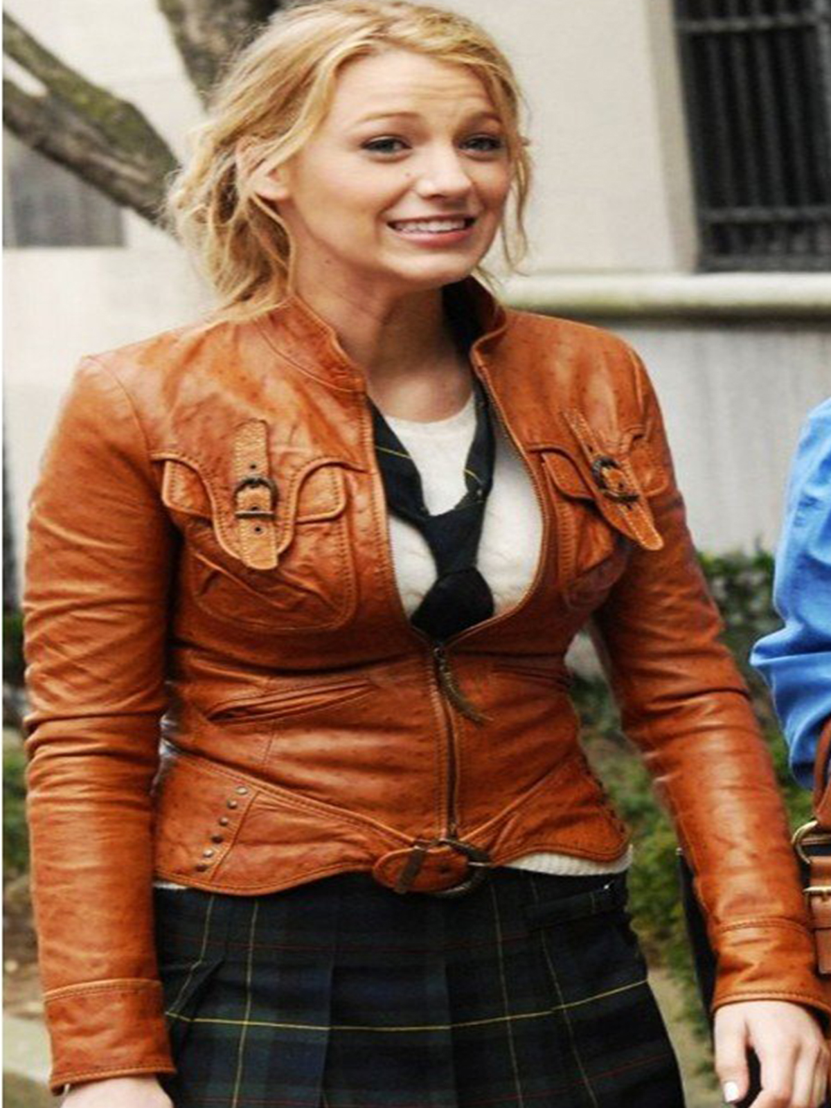 Gossip Girl Blake Lively Serena Van Brown Leather Jacket