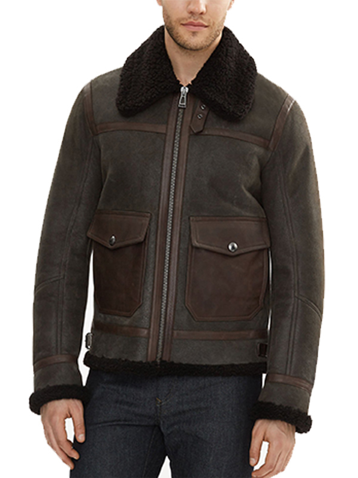 Men Shearling Leather Jacket