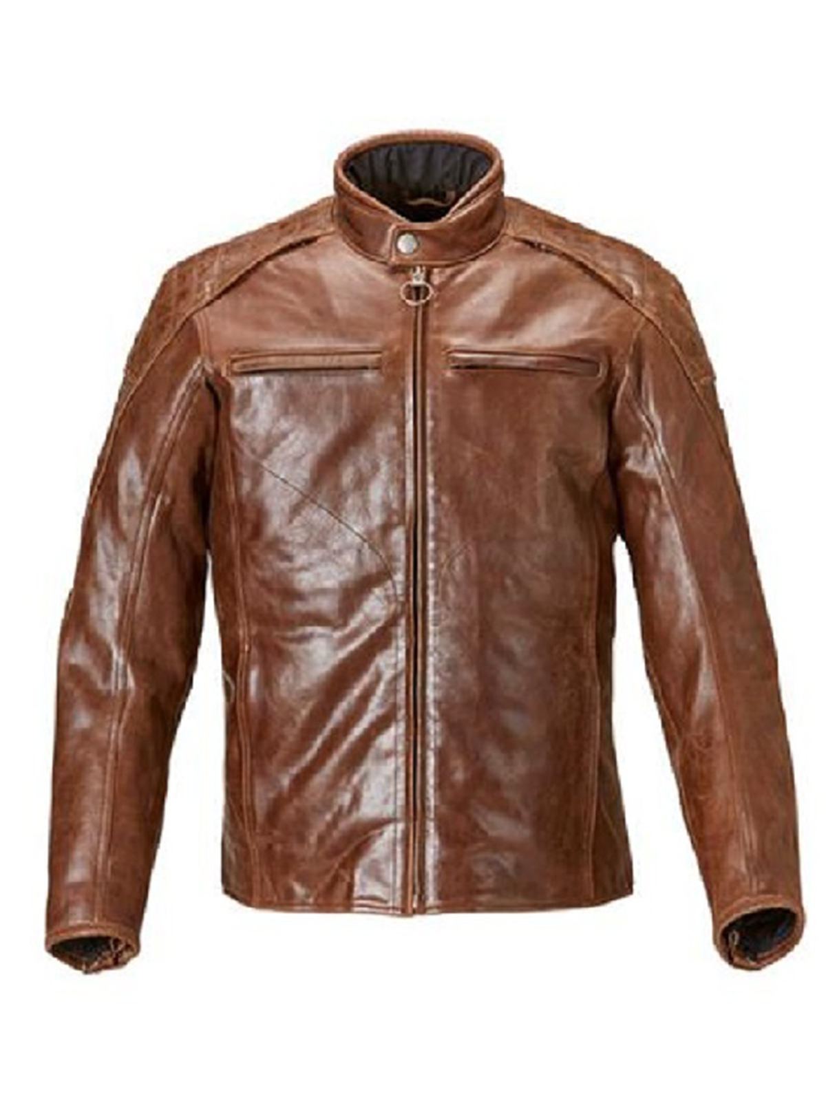 Men Stylish Outfit Brown Motorcycle Leather Jacket