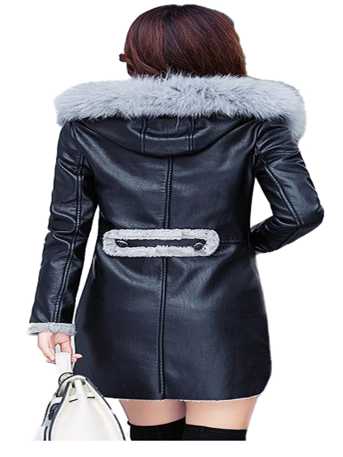 Women’s Faux Sheepskin Long Trench Coat with Hooded Women’s Faux Sheepskin Long Trench Coat with Hooded