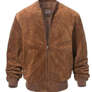 Adamsville Mens Brown Suede Bomber Jacket