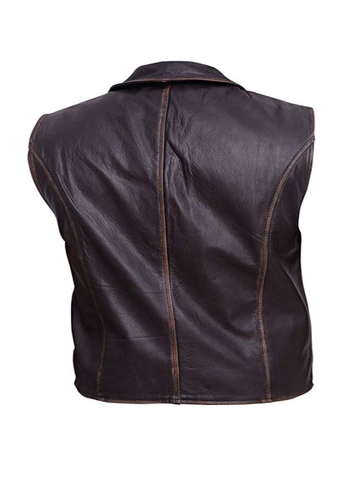 Men’s Brown Cowhide Leather Distressed Vest Men’s Brown Cowhide Leather Distressed Vest